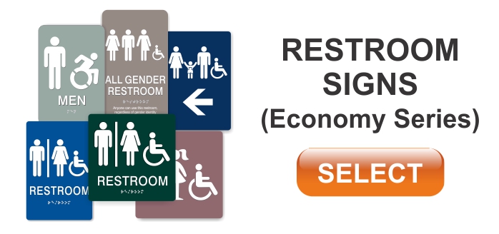 economy series ADA braille restroom signs